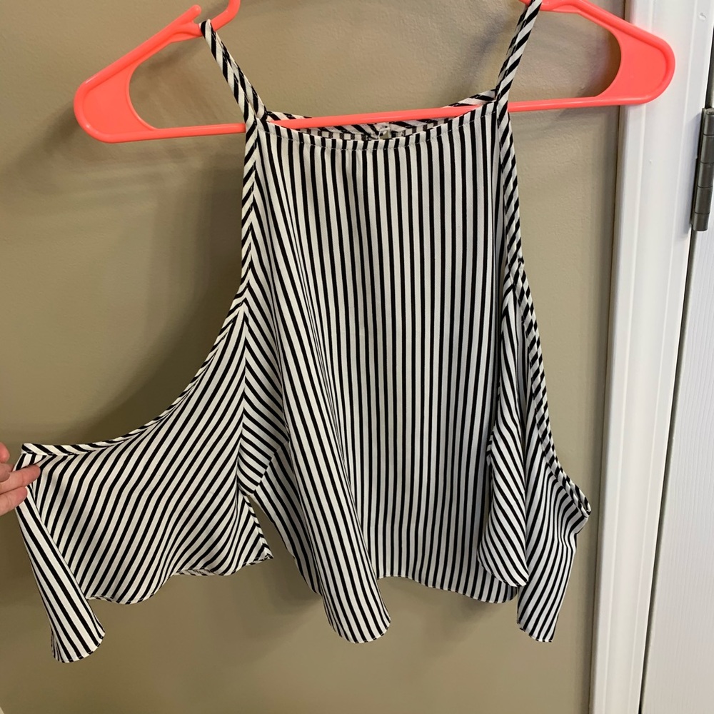 Striped cold shoulder